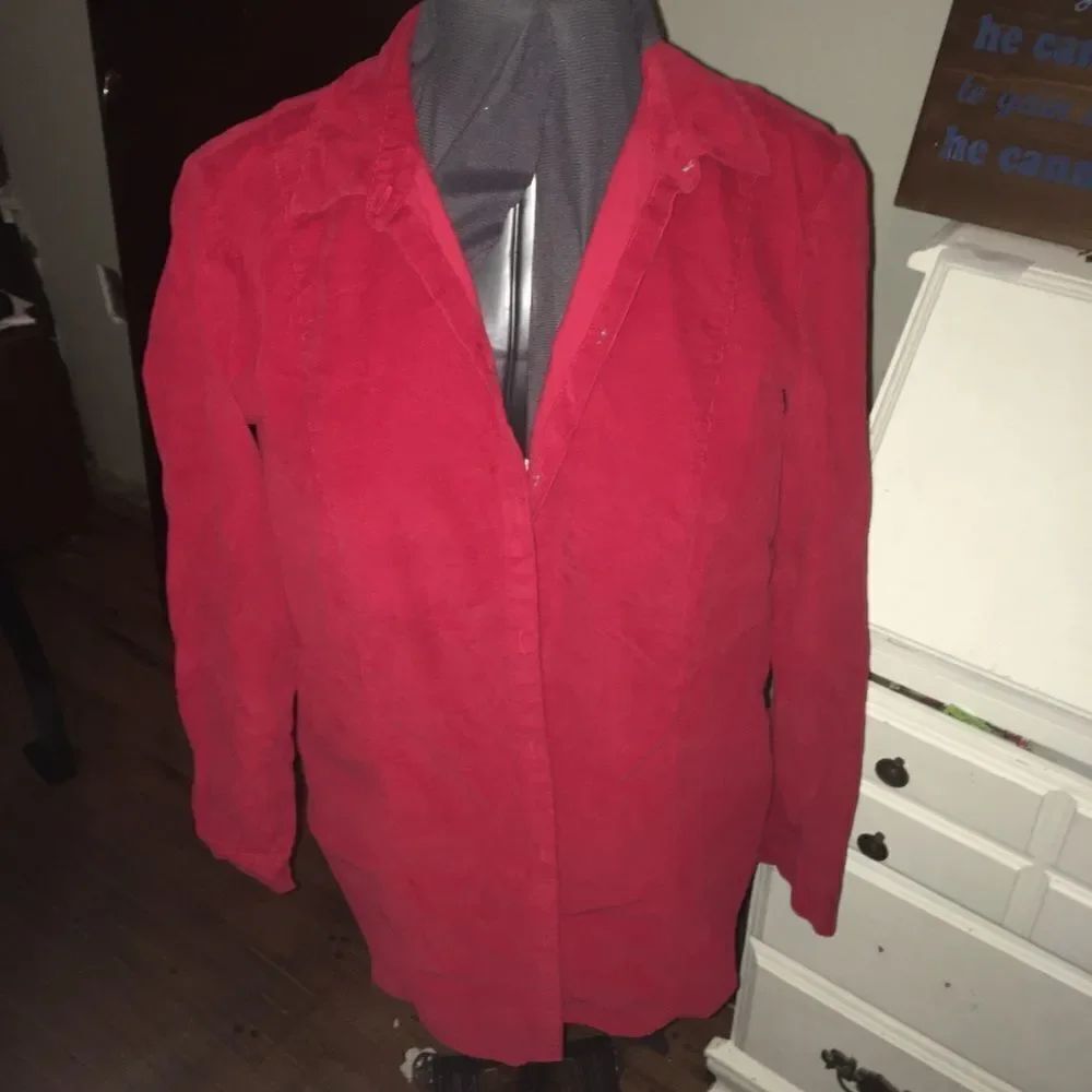 J Jill corduroy button down flowy colorful business casual blouse